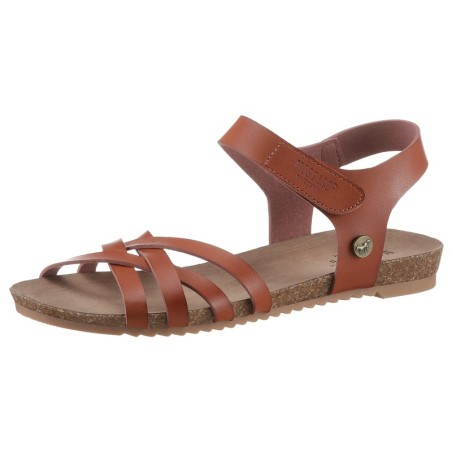Mustang Shoes Riemchensandale, Sommerschuh, Sandalette, Klettschuh, mit Klettverschluss-Riemchen