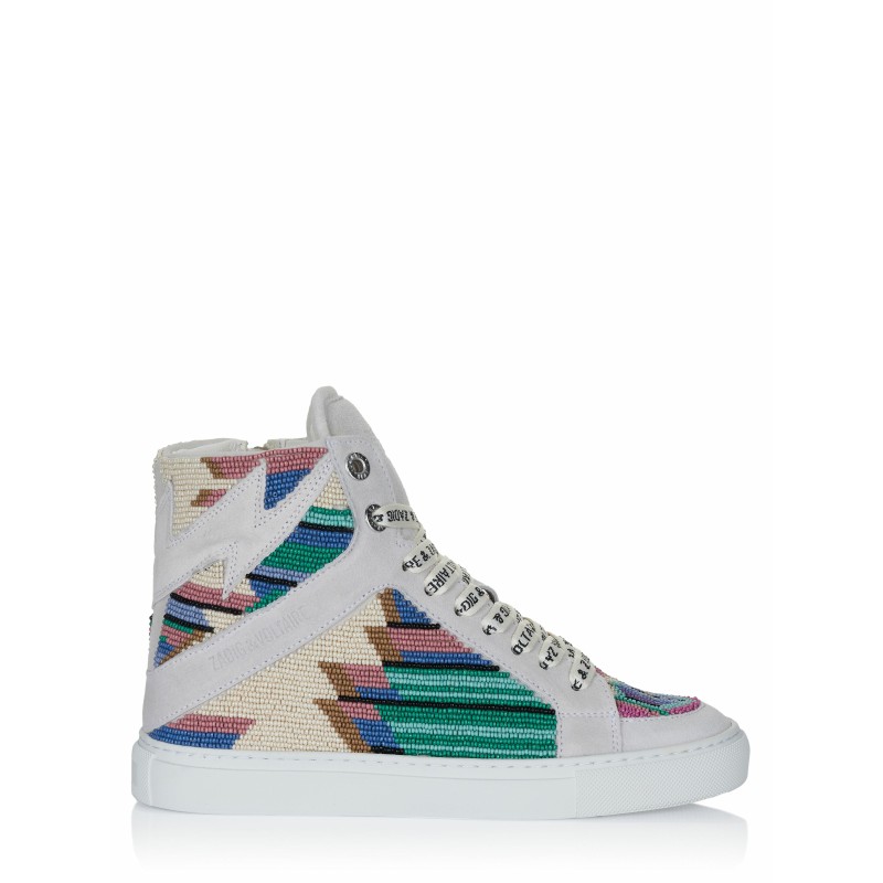 Zadig Voltaire High Flash Folk Beads Schuhe weiß 37