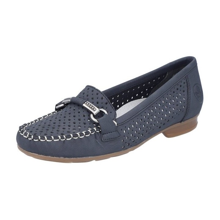 Rieker Mokassin Slipper, Sommerschuh mit toller Schmuckspange