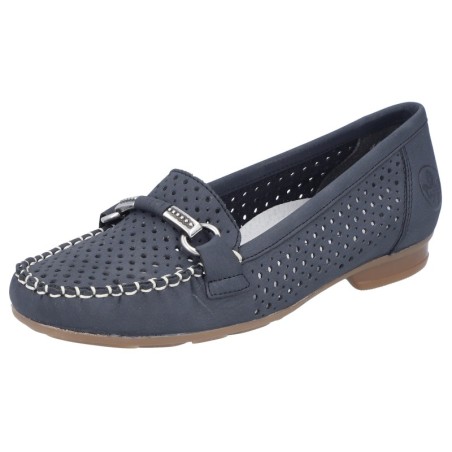 Rieker Mokassin, Slipper, Sommerschuh mit toller Schmuckspange