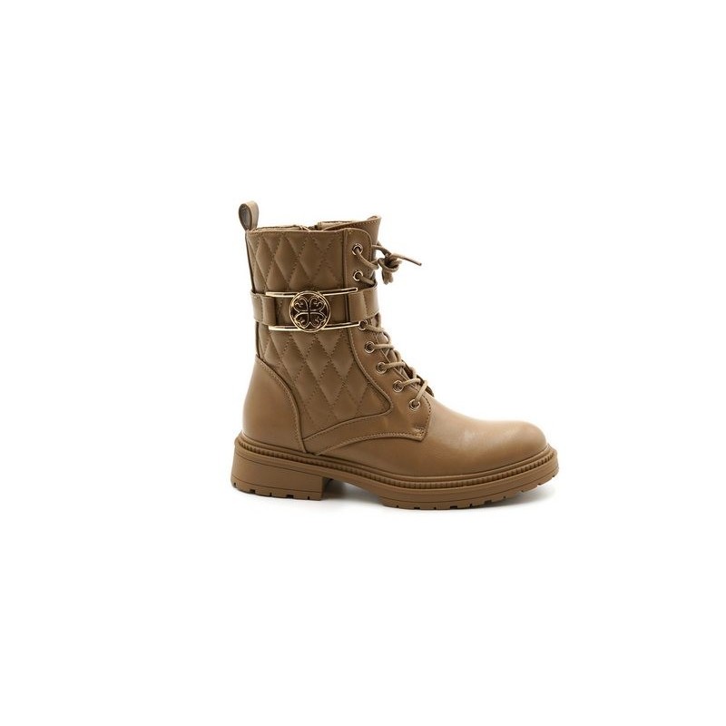 Sonderpostendiscount Damen Boots Stiefletten SU767T Taupe Bootsschuh Seitlicher Reissverschluss