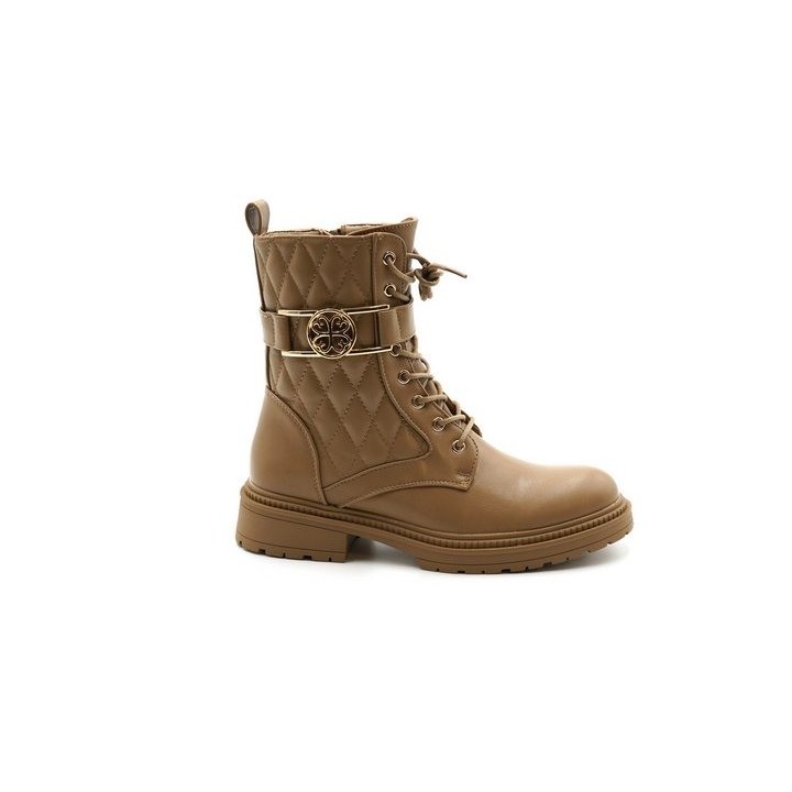 Sonderpostendiscount Damen Boots Stiefletten SU767T Taupe Bootsschuh Seitlicher Reissverschluss