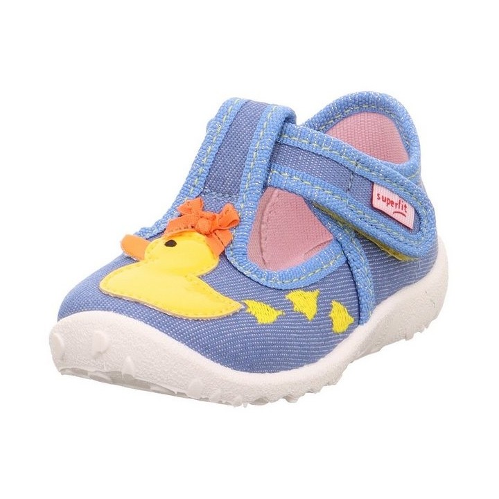 Superfit SPOTTY WMS: mittel Hausschuh Ballerina mit Klettverschluss, Größenschablone zum Download