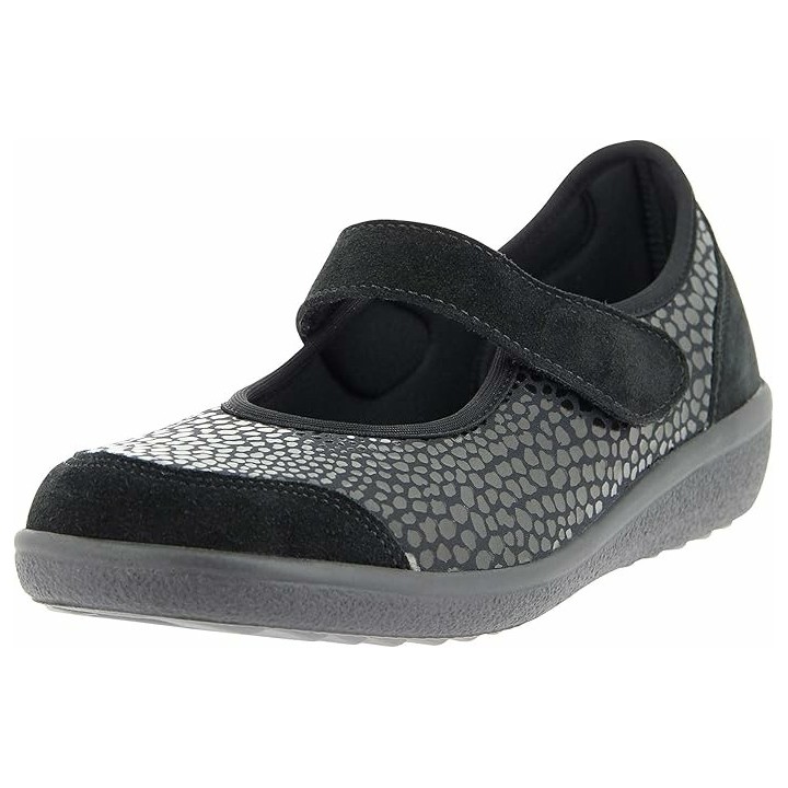 Florett Spangenschuh stretch schw. schwarz 4,5