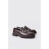Braune PU-Loafer mit klobiger Sohle und Fransen - 43, Braun