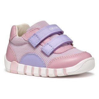 Geox B IUPIDOO GIRL Lauflernschuh, Sneaker, Babyschuh, Klettschuh im Pastellfarbenem Look