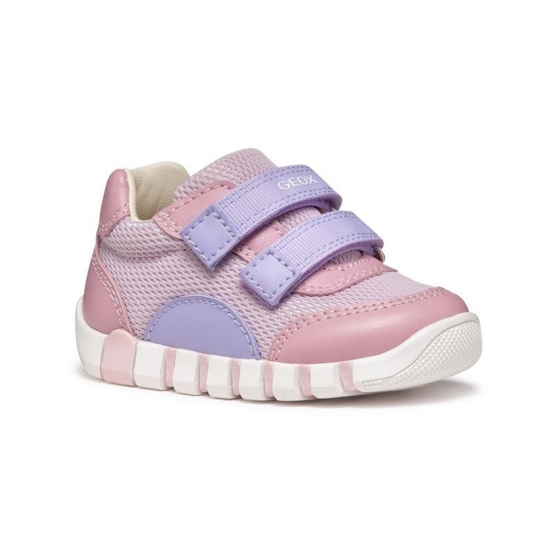 Geox B IUPIDOO GIRL Lauflernschuh, Sneaker, Babyschuh, Klettschuh im Pastellfarbenem Look