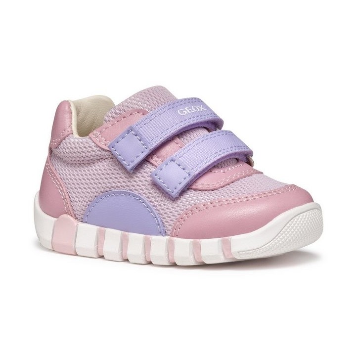 Geox B IUPIDOO GIRL Lauflernschuh, Sneaker, Babyschuh, Klettschuh im Pastellfarbenem Look