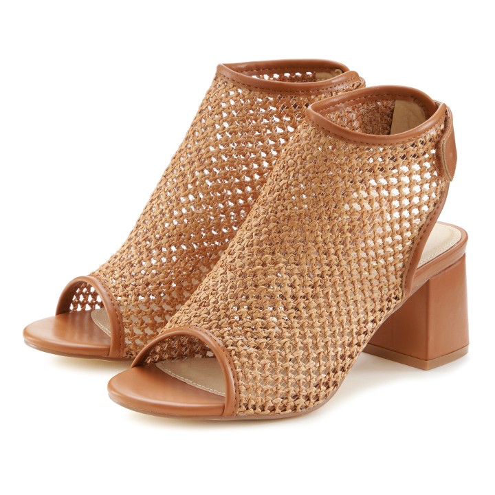 LASCANA Sandalette »Sommerschuh«, Sandale, Sommerschuh in modischer Flecht-Optik VEGAN