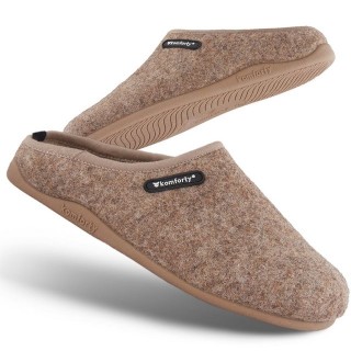 Komforty Komforty Hausschuhe Damen Herren für drinnen & draußen aus Wolle Hausschuh (Paar, Natürliche Wolle, Natürlicher Kaut