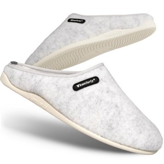 Komforty Komforty Hausschuhe Damen Herren für drinnen & draußen aus Wolle Hausschuh (Paar, Natürliche Wolle, Natürlicher Kaut