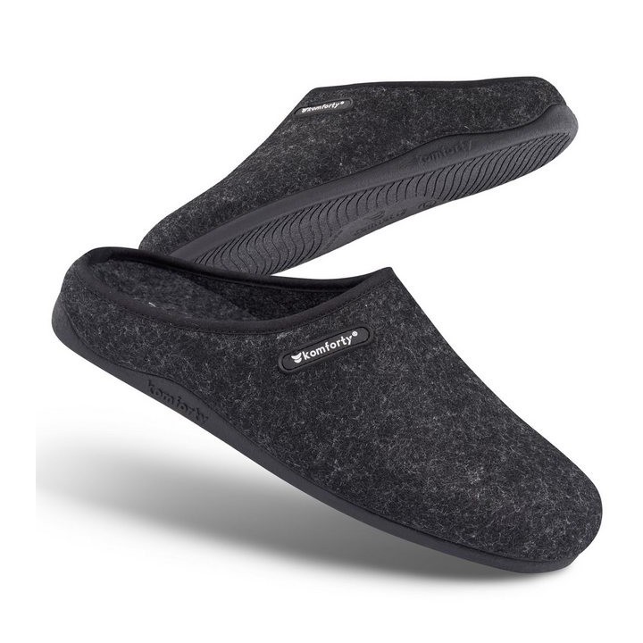 Komforty Komforty Hausschuhe Damen Herren für drinnen & draußen aus Wolle Hausschuh (Paar, Natürliche Wolle, Natürlicher Kaut