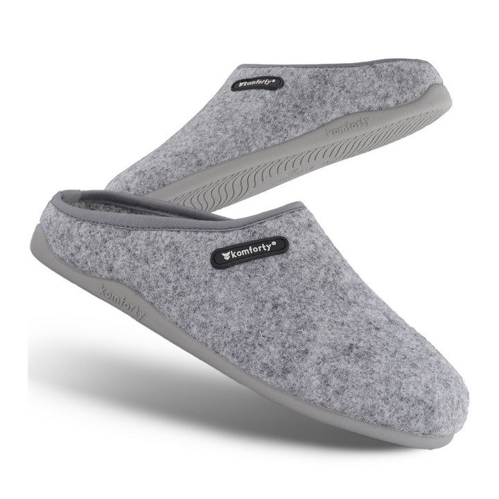 Komforty Komforty Hausschuhe Damen Herren für drinnen & draußen aus Wolle Hausschuh (Paar, Natürliche Wolle, Natürlicher Kaut
