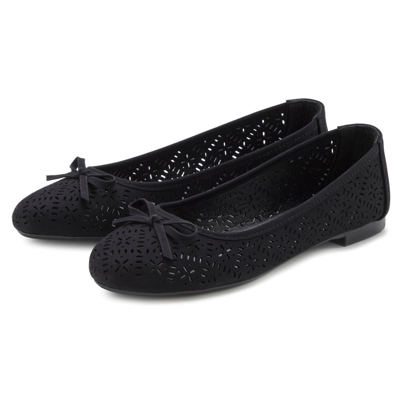 LASCANA Ballerina, Freizeitschuh, Slipper, Halbschuh mit kleinen Cut-Outs VEGAN