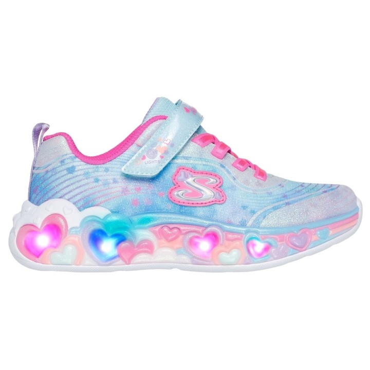 Skechers Sneaker »ETERNAL HEART LIGHTS«, Blink,-Klettschuh mit Herz-Applikation, Größenschablone zum Download