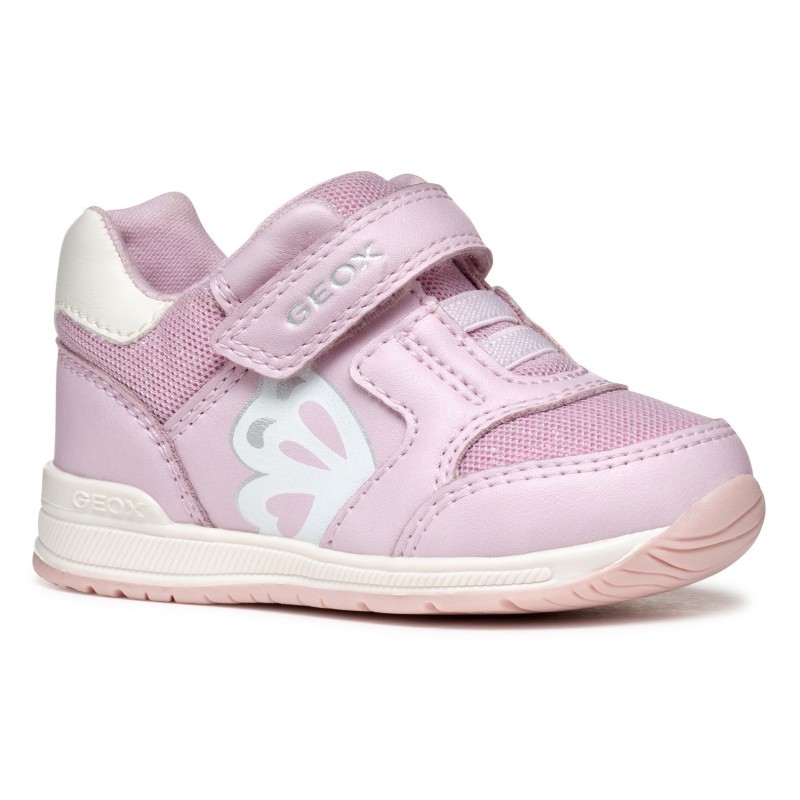 Geox Lauflernschuh »B RISHON GIRL«, Klettschuh, Mädchenschuh mit feinem Glitzer und Schmetterlings Motiv