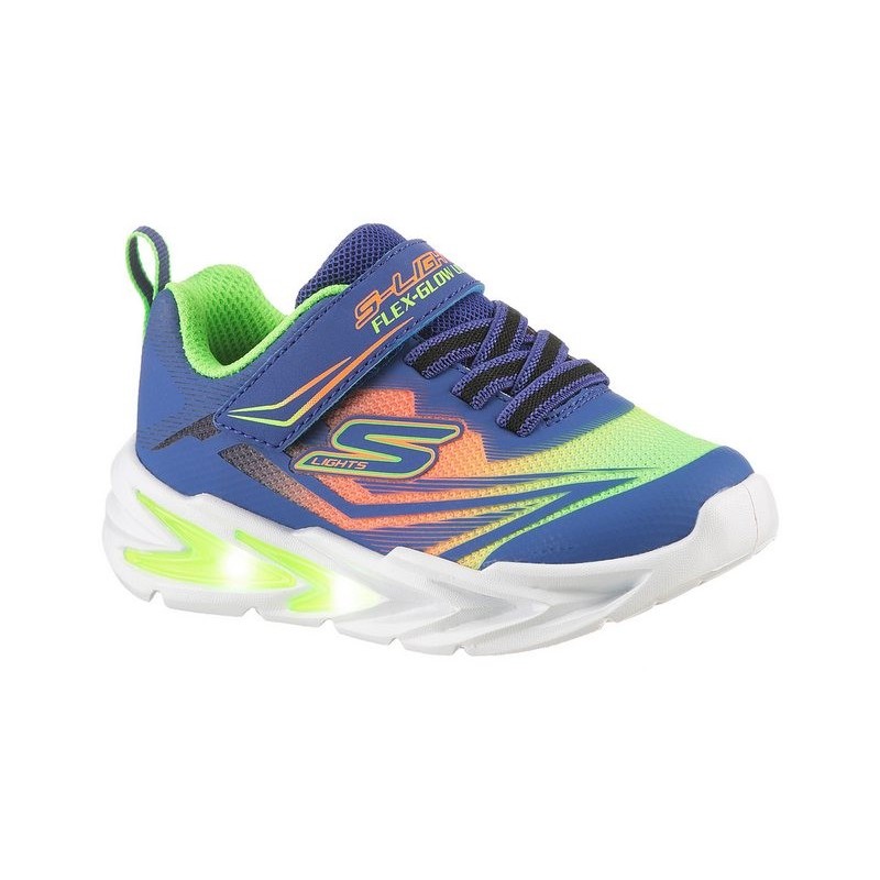 Skechers FLEX-GLOW ULTRA LIGHTS Lauflernschuh, Blink,-Klettschuh zum Schlüpfen, Neon, Größenschablone zum Download