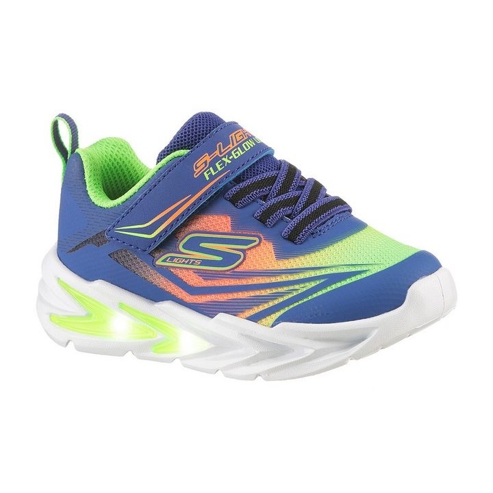 Skechers FLEX-GLOW ULTRA LIGHTS Lauflernschuh, Blink,-Klettschuh zum Schlüpfen, Neon, Größenschablone zum Download