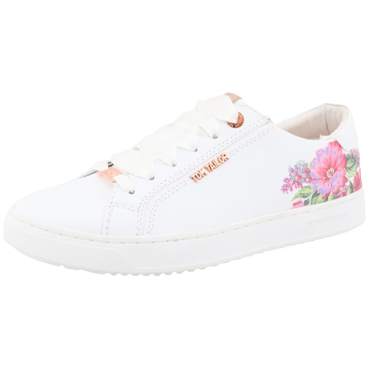 TOM TAILOR Plateausneaker, mit buntem Blütenprint, Freizeitschuh, Halbschuh, Schnürschuh