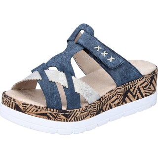 Rieker Damen Pantolette Plateau Clog Klettverschluss V3980 40