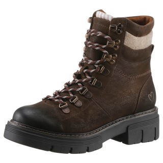 MARCO TOZZI Schnürboots, Blockabsatz, Outdoormode, Stiefelette in Bergsteiger Optik