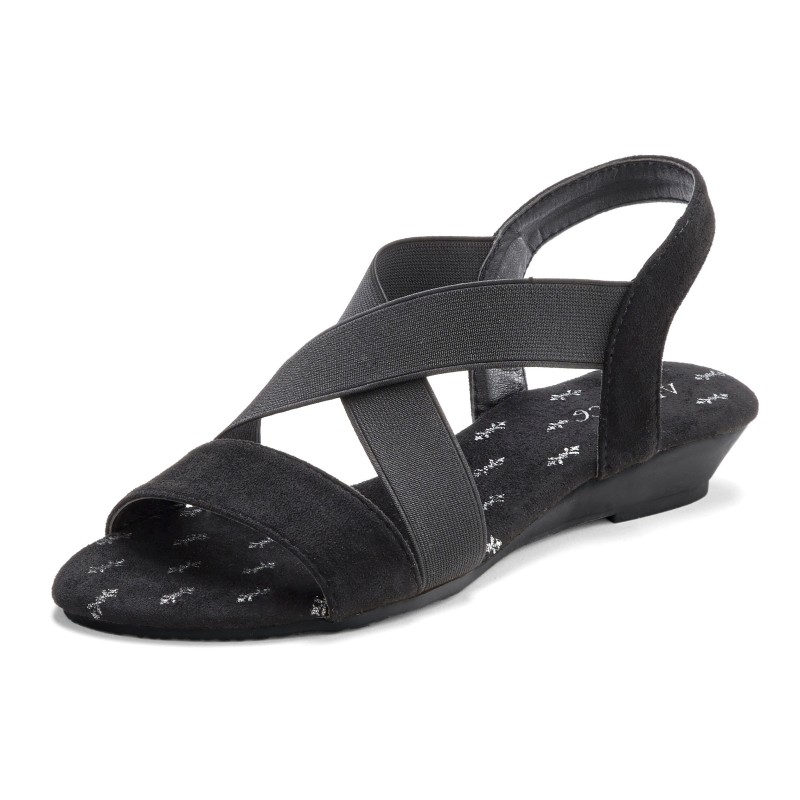 Vivance Sandalette »Sommerschuh«, Sandale, Sommerschuh mit elastischen Riemchen und Keilabsatz VEGAN