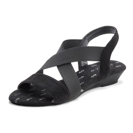 Vivance Sandalette »Sommerschuh«, Sandale, Sommerschuh mit elastischen Riemchen und Keilabsatz VEGAN