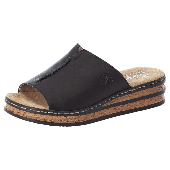 Rieker Pantolette, Plateau, Sommerschuh, Schlappen in klassischer Optik