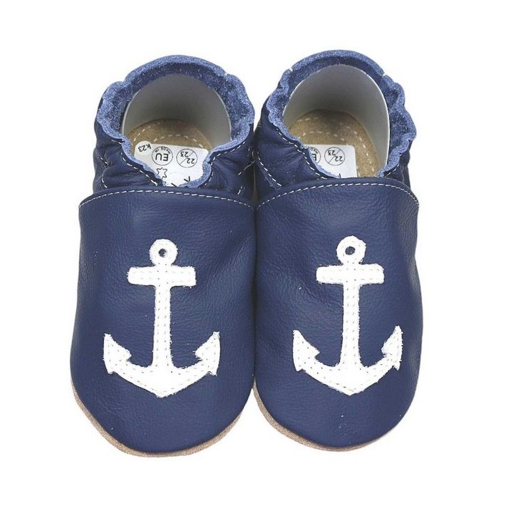 HOBEA-Germany Kitaschuhe Anker blau Lauflernschuh