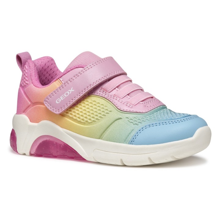 Geox Sneaker »J FADINLIGHT GIRL Blinkschuh«, Regenbogen Schuh, Pride Sneaker, Bunter Klettschuh mit Gummzug