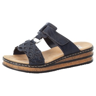 Rieker Pantolette, Keilabsatz, Sommerschuh, Schlappen mit Riemchen in Flechtoptik