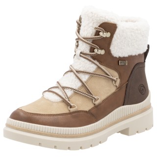 Remonte Winterboots, Blockabsatz, Winterboots, Outdoorschuh mit Ösen und Kontrastbesätzen