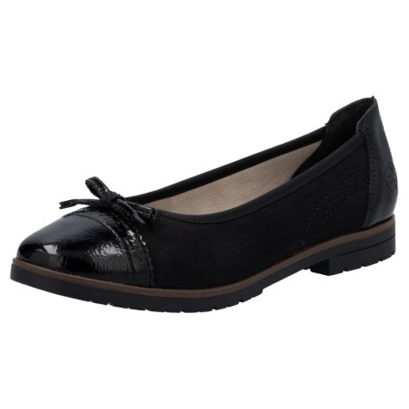 Rieker Ballerina, Loafer, Schlupfschuh, Flats, Slipper, Businessschuh mit Schleifchen