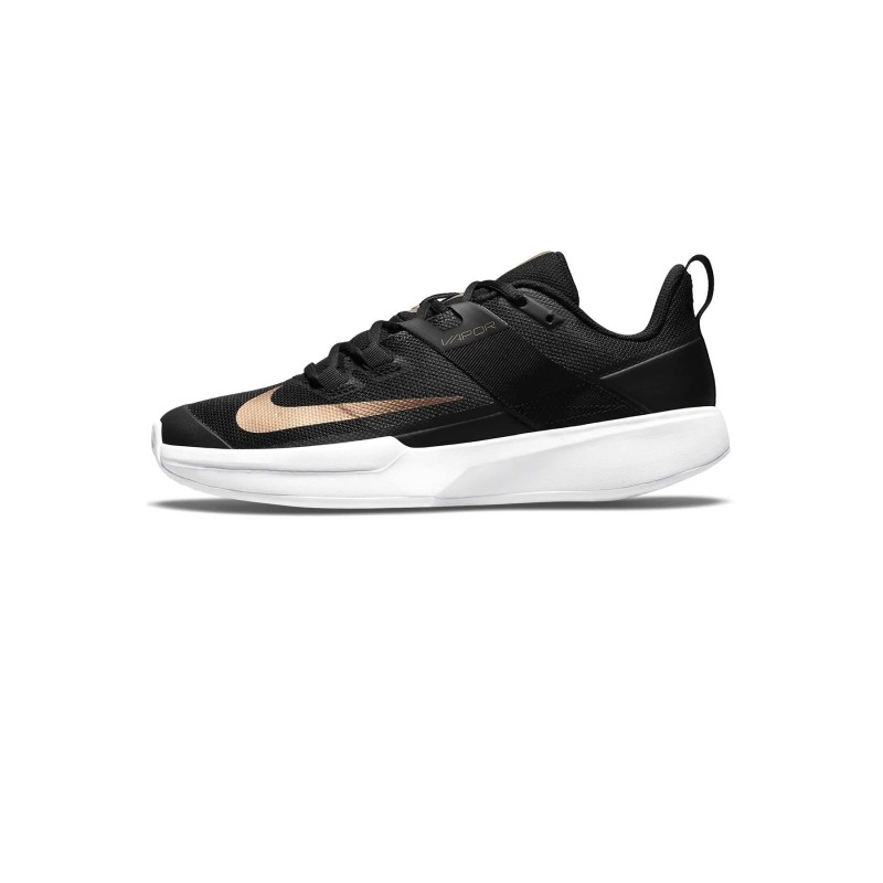 Nike W VAPOR LITE CLY,BLACK/MTLC RED BRO schwarz 8,5