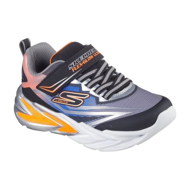 Skechers FLEX-GLOW ULTRA LIGHTS Lauflernschuh, Blink,-Klettschuh zum Schlüpfen, Neon, Größenschablone zum Download