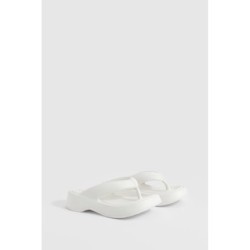 Klobige Eckige Platform Flip-Flops - White - 5-6, White