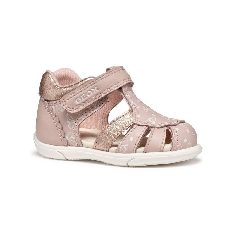 Geox B SANDAL ZAPITO GIRL Lauflernschuh, Glitzersandale, Klettschuh, Babyschuh im Metallic Look