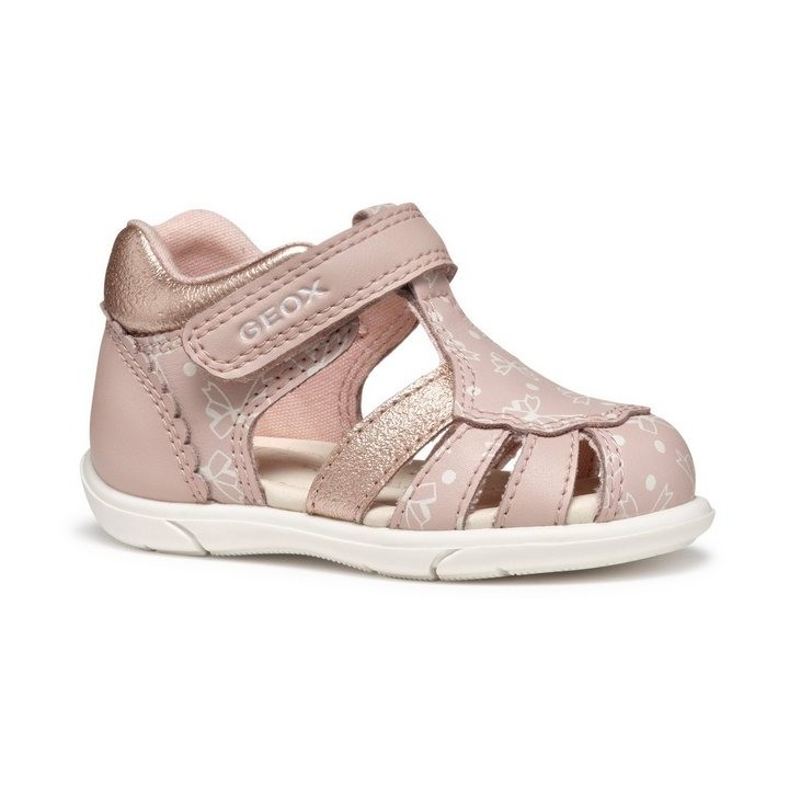 Geox B SANDAL ZAPITO GIRL Lauflernschuh, Glitzersandale, Klettschuh, Babyschuh im Metallic Look