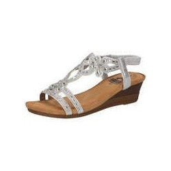 2Go Fashion Keilsandale Damen silber|silber|silber|silber|silber|silber|silber|silber