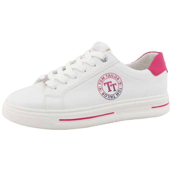 TOM TAILOR Plateausneaker, Halbschuh, Freizeitschuh, Schnürschuh, Kontrastbesatz an der Ferse