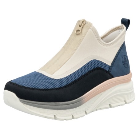 Rieker Schlupfboots, Keilabsatz, Freizeitschuh, High Top-Sneaker, Reißverschluss