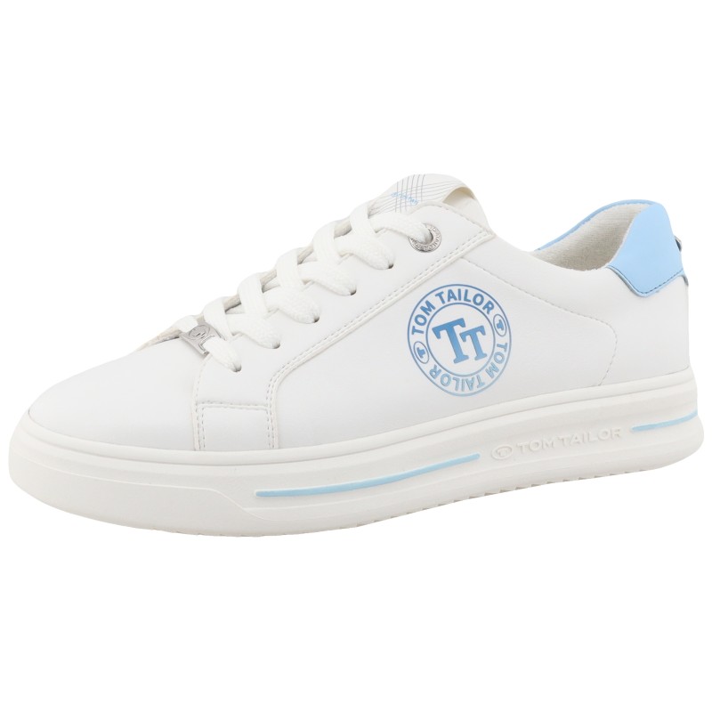 TOM TAILOR Plateausneaker, Halbschuh, Freizeitschuh, Schnürschuh, Kontrastbesatz an der Ferse