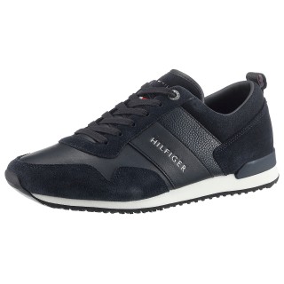 Tommy Hilfiger Sneaker "ICONIC LEATHER SUEDE MIX RUNNER", im Materialmix, Freizeitschuh, Halbschuh, Schnürschuh