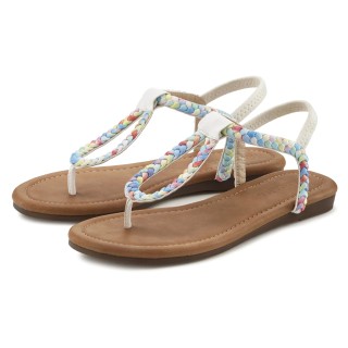 LASCANA Zehentrenner, Sandale in bunter Flecht-Optik VEGAN