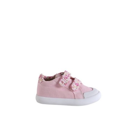 vertbaudet Mädchen Baby Stoffschuhe, Klett Hausschuh
