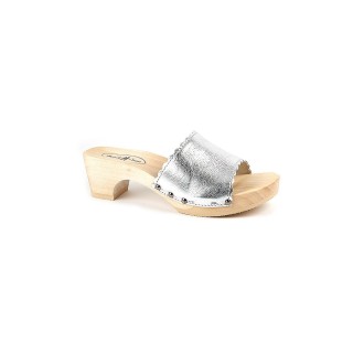 DIRNDL & BUA Trachtenschuhe - Pantolette silber | 39