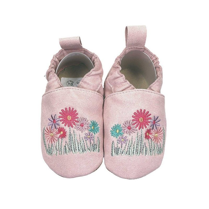 HOBEA-Germany Kinderschuhe RecyStep Blumen rosa Krabbelschuh