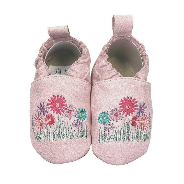 HOBEA-Germany Kinderschuhe RecyStep Blumen rosa Krabbelschuh