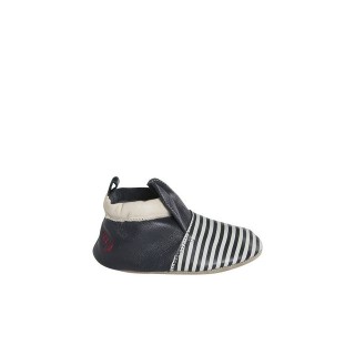vertbaudet Baby Krabbelschuhe aus weichem Leder mit Streifen Hausschuh