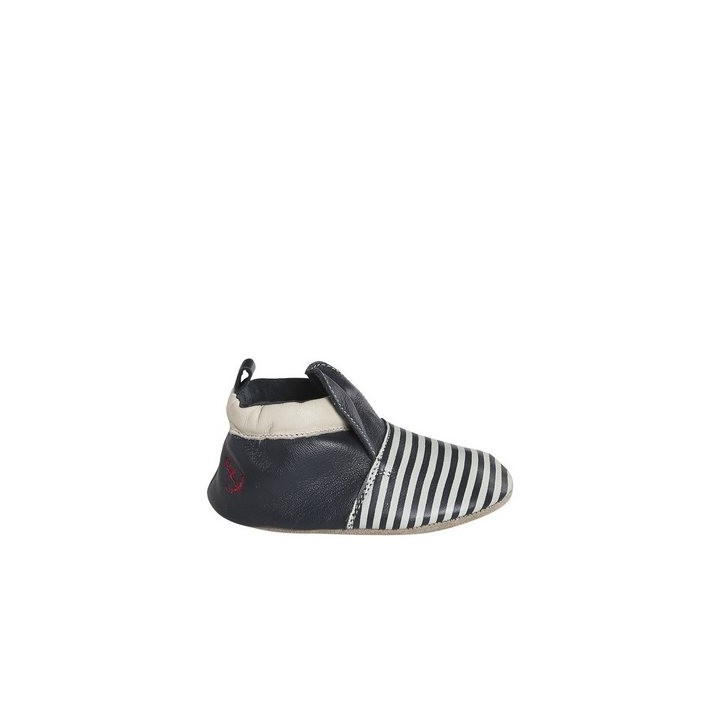 vertbaudet Baby Krabbelschuhe aus weichem Leder mit Streifen Hausschuh